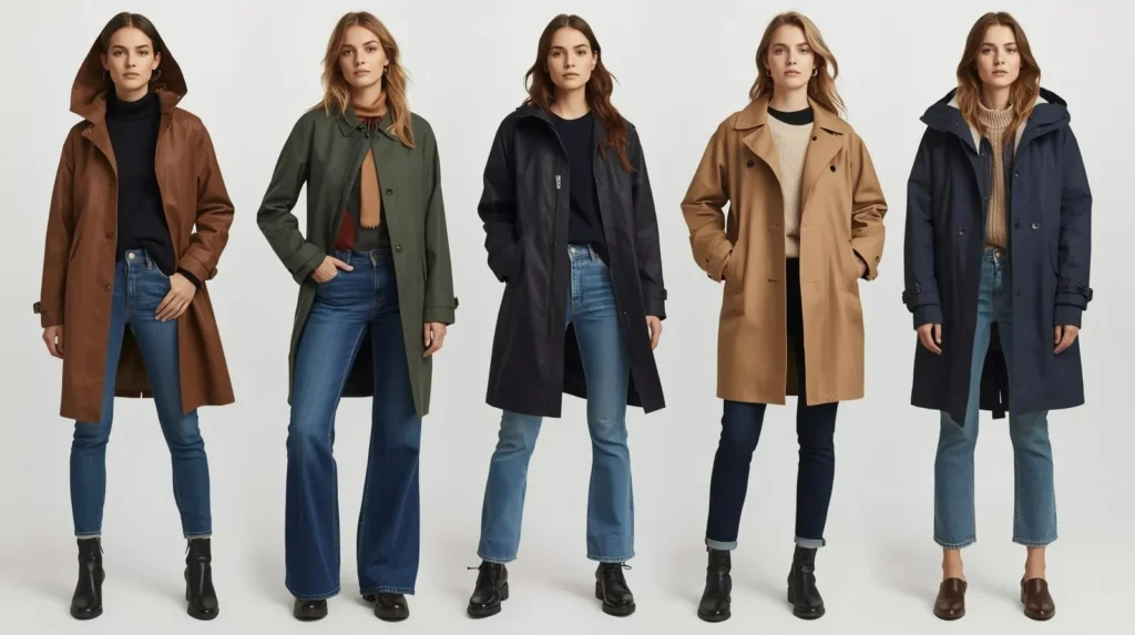 ست کردن بارانی زنانه 